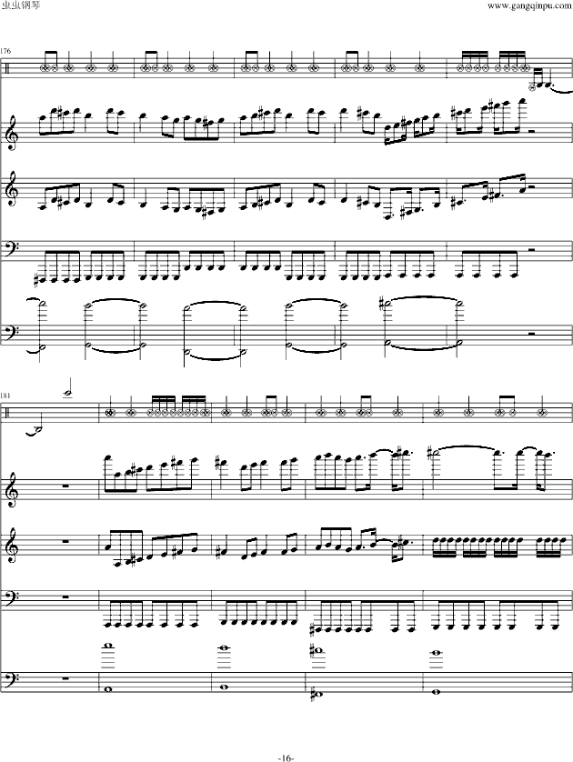 [修正]摇滚版卡农-钢琴谱(钢琴曲)-帕赫贝尔-Pachelbel16