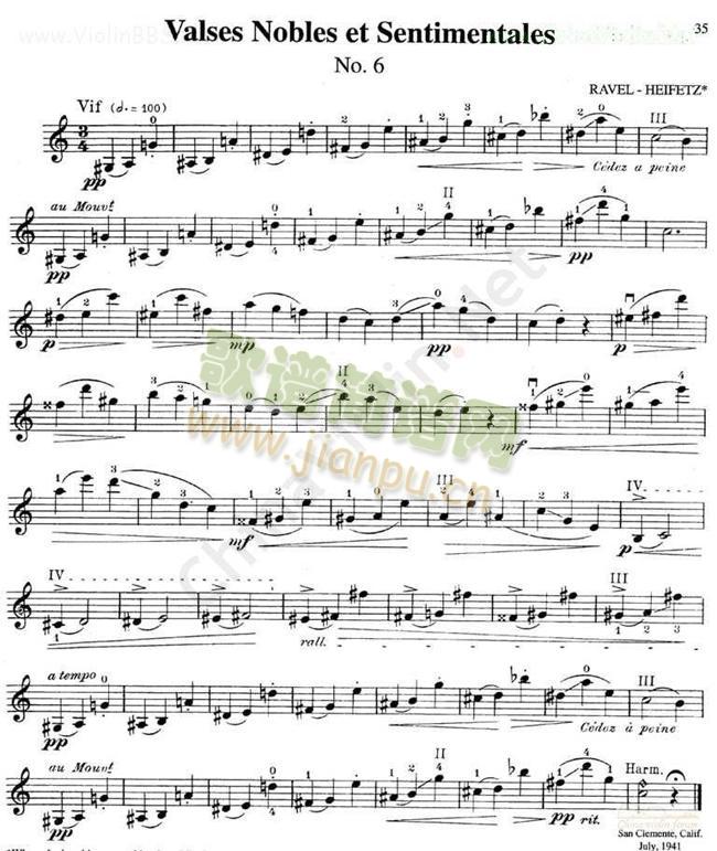海菲茨-RAVEL《Valses Nobles et Sentimentales》No.61