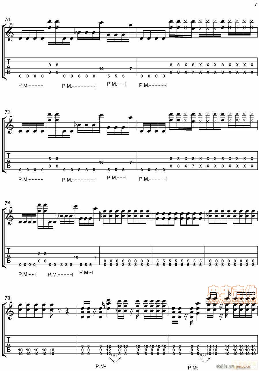 说传记谱-分享-Nickelback-believe it or not-节奏吉他谱_nickelback7