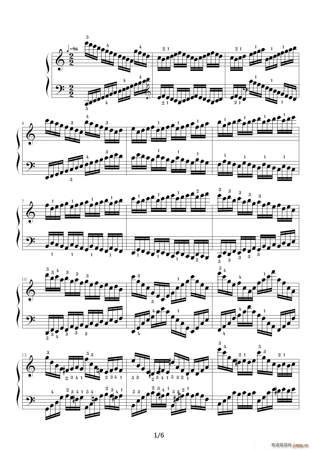 车尔尼299 No 36 C调1