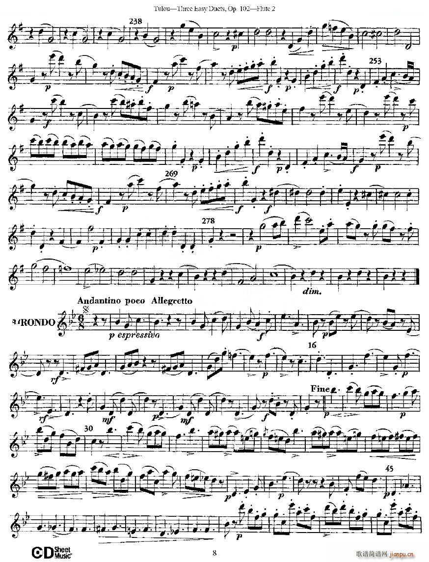 Three Easy Duets Op 102 之第二长笛（三首简易重奏曲作品102号） 铜管8