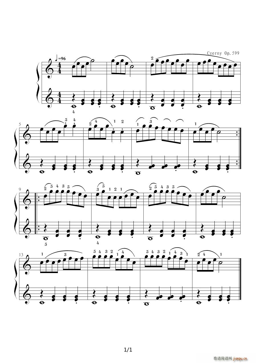 车尔尼599 NO 13 C调1