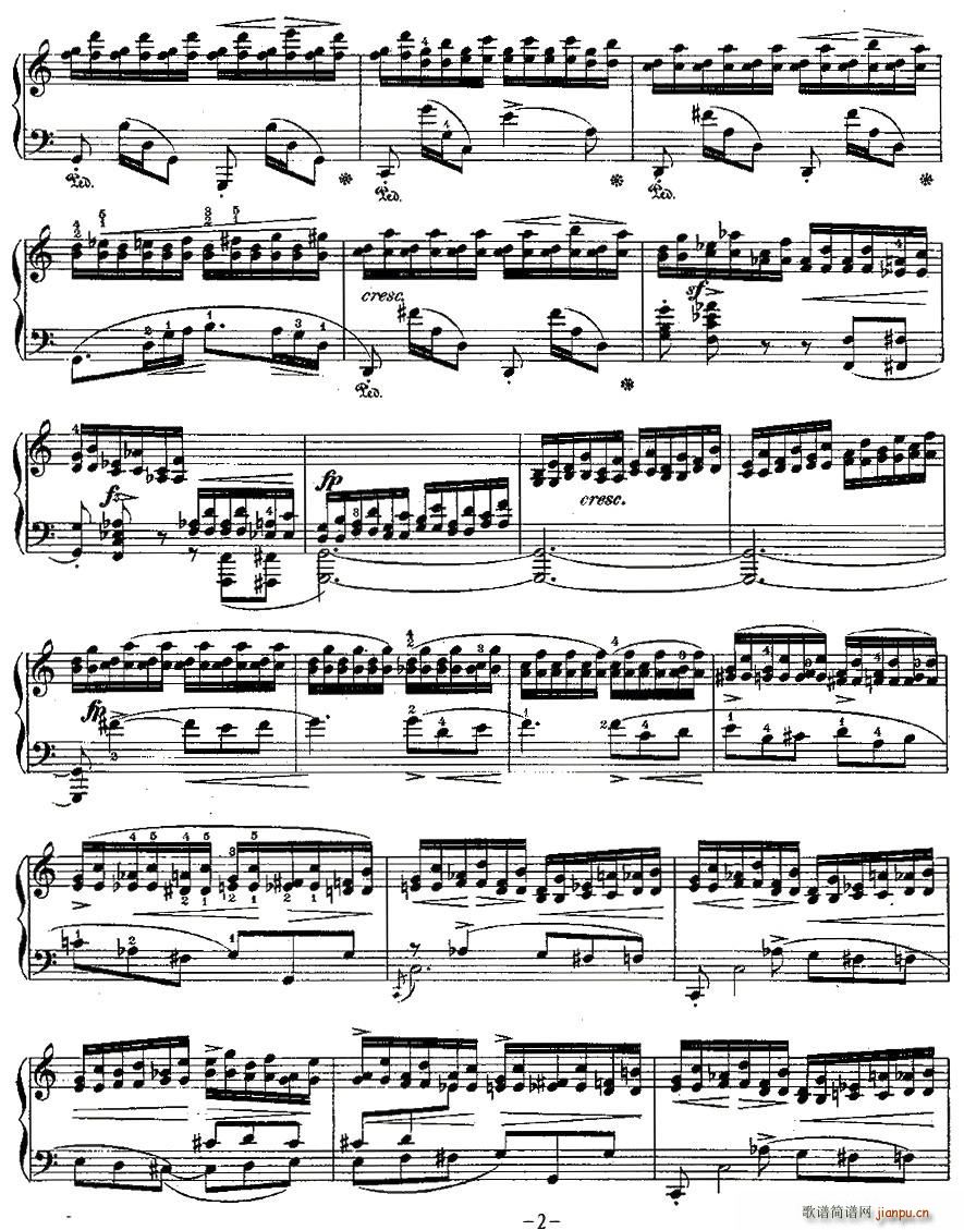 肖邦钢琴练习曲，Op.10之七2