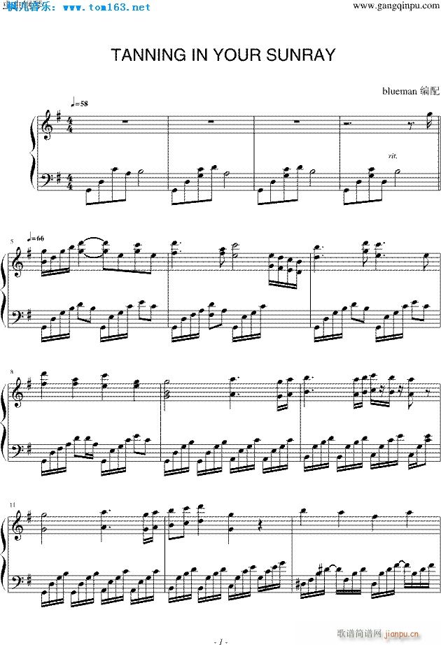 沙滩恋曲（钢琴谱）_周杰伦1