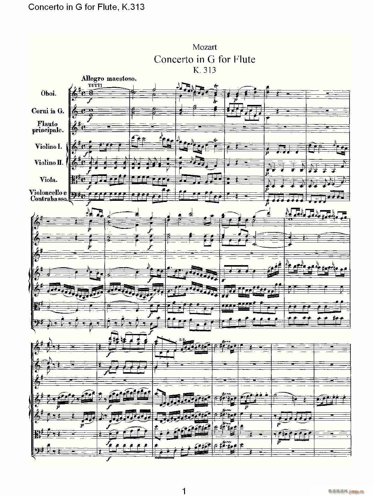Concerto in G for Flute, K.313（G调长笛协奏曲, K.313）1