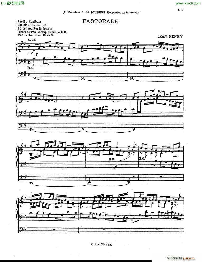 Henry Jean Pastorale organ1