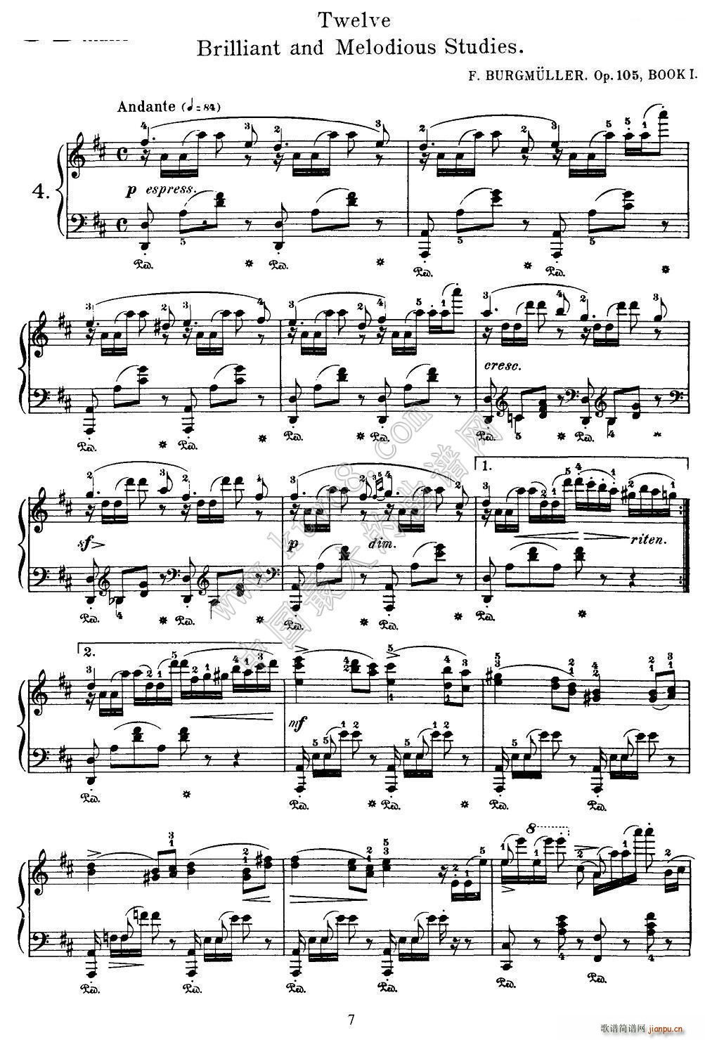 Burgmuller - 12 Brillian and Melodious Studies（4）1