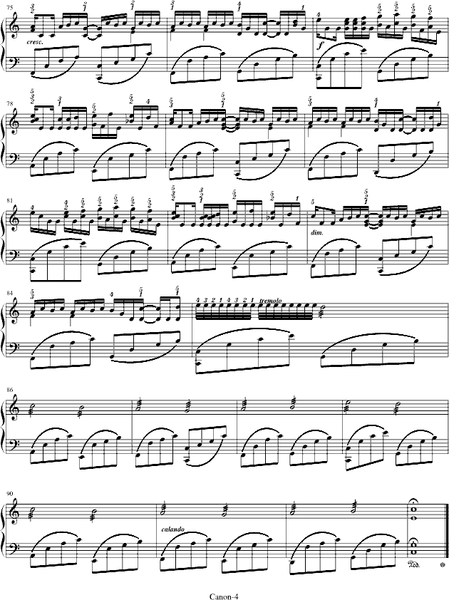 卡农-George Winston版(附指法)-钢琴谱(钢琴曲)-帕赫贝尔-Pachelbel4