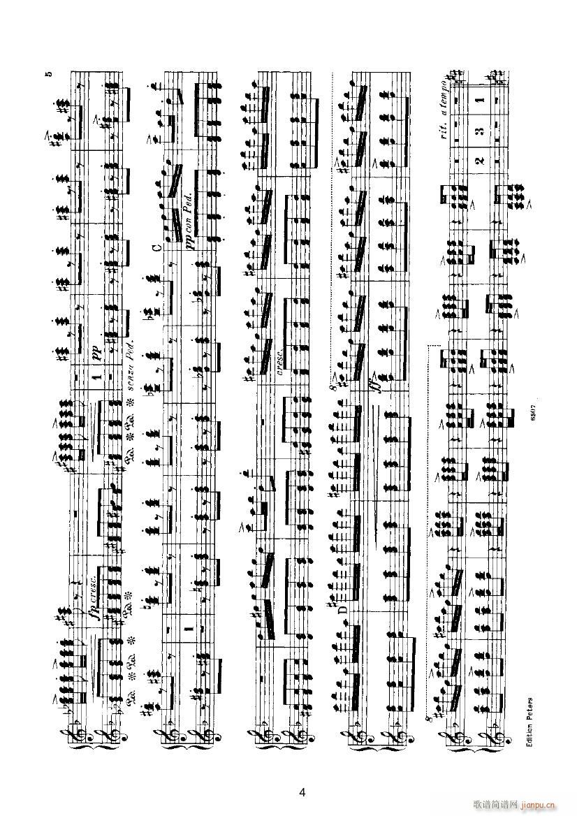 挪威舞曲1（四手联弹） 键盘类 钢琴_格里格4