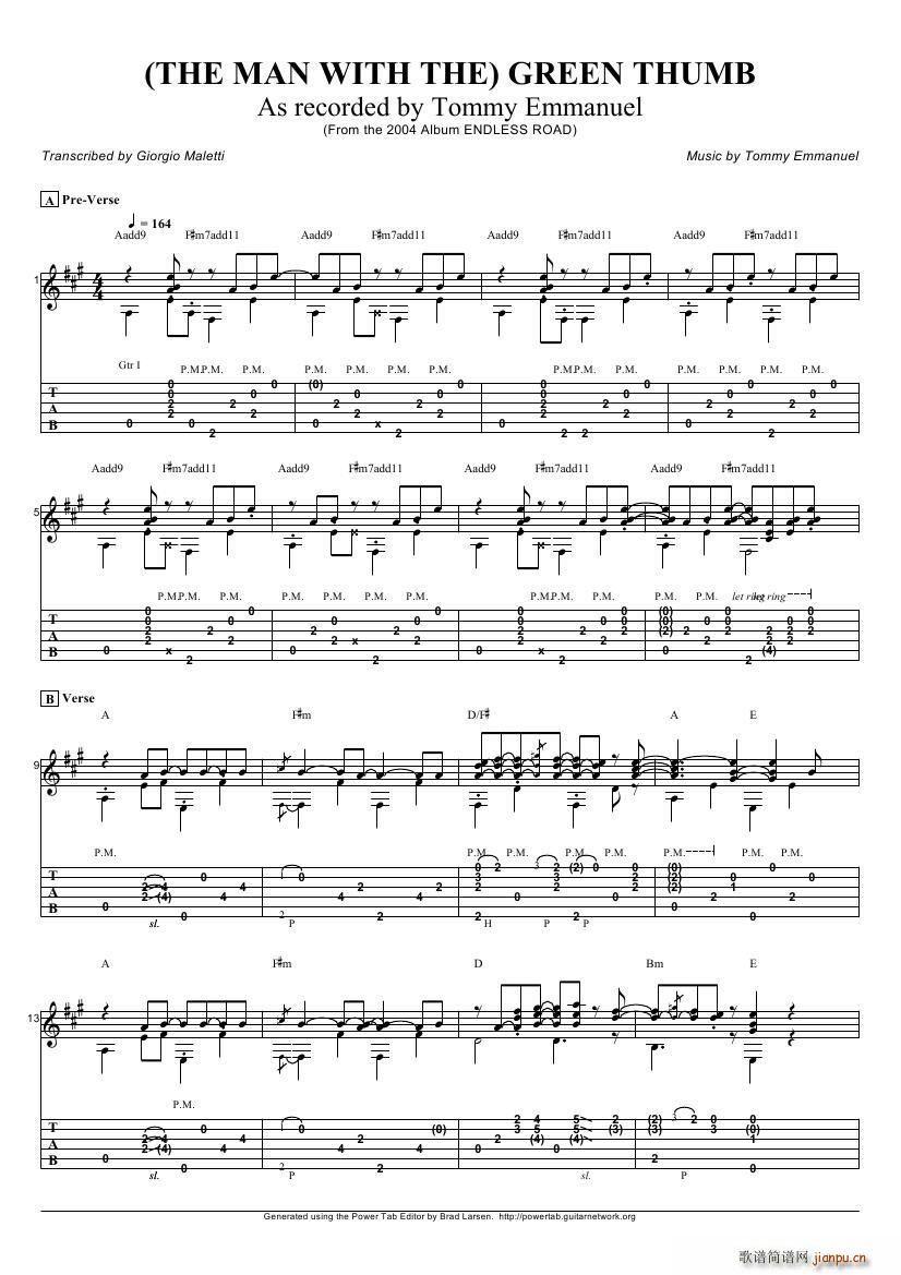 tommy emmanuel the man with the green thumb（指弹吉它）1