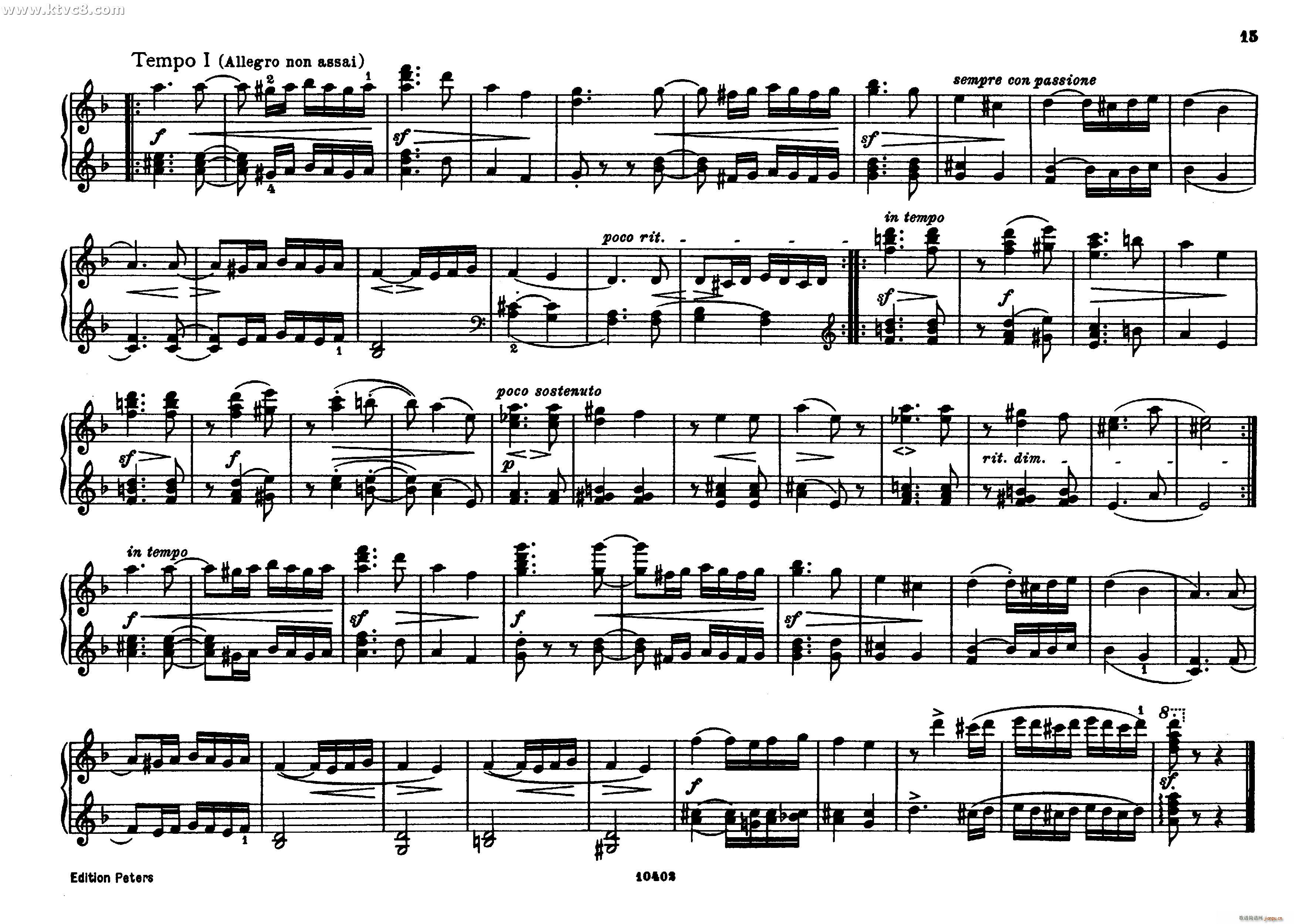 勃拉姆斯匈牙利舞曲 钢琴四手联弹14