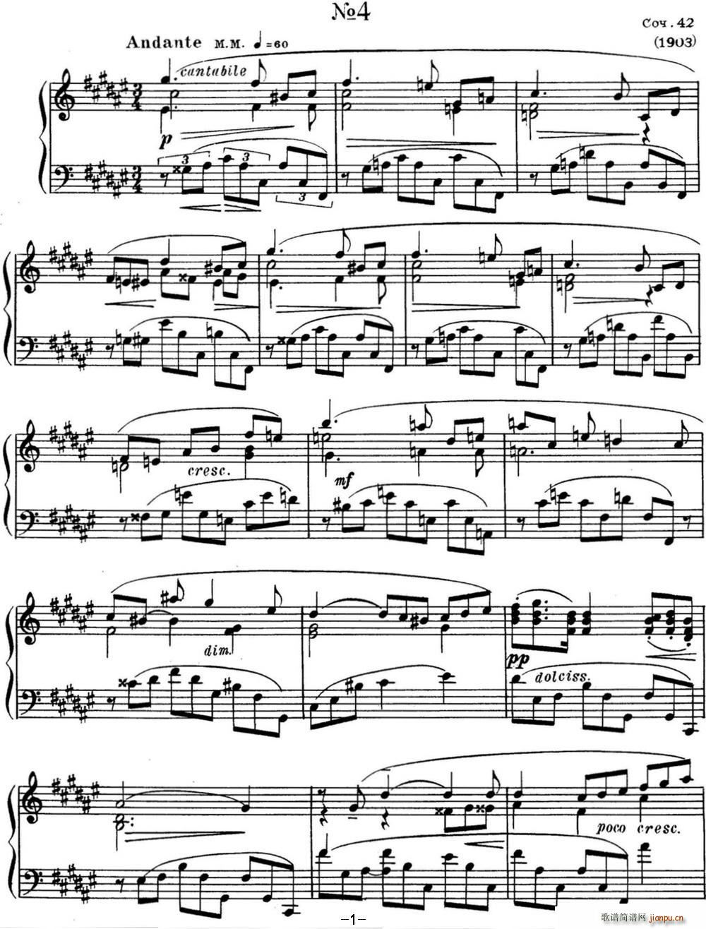 斯克里亚宾 钢琴练习曲 Op 42 No 4 Alexander Scriabin Etudes1