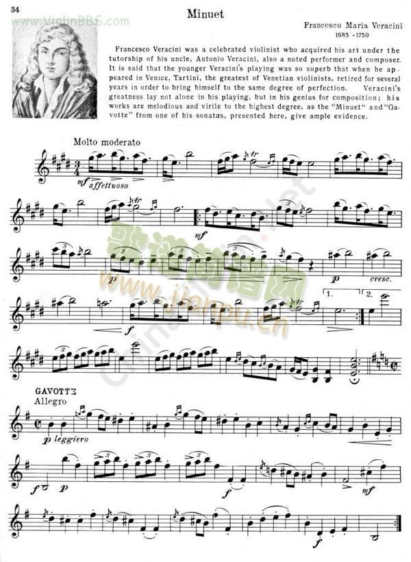 VERACINI《MINUET》小提琴谱1