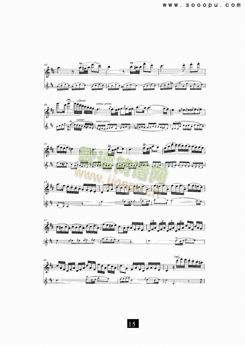 D大调奏鸣曲 管乐类 长笛15