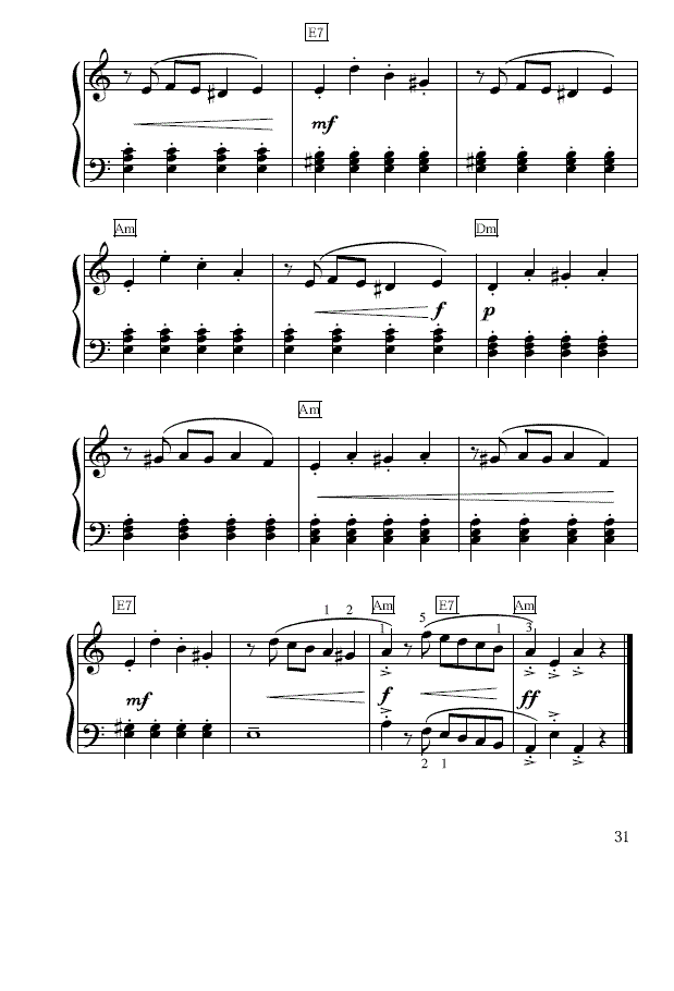 La cumparsita 阿根廷探戈(简易钢琴谱)2