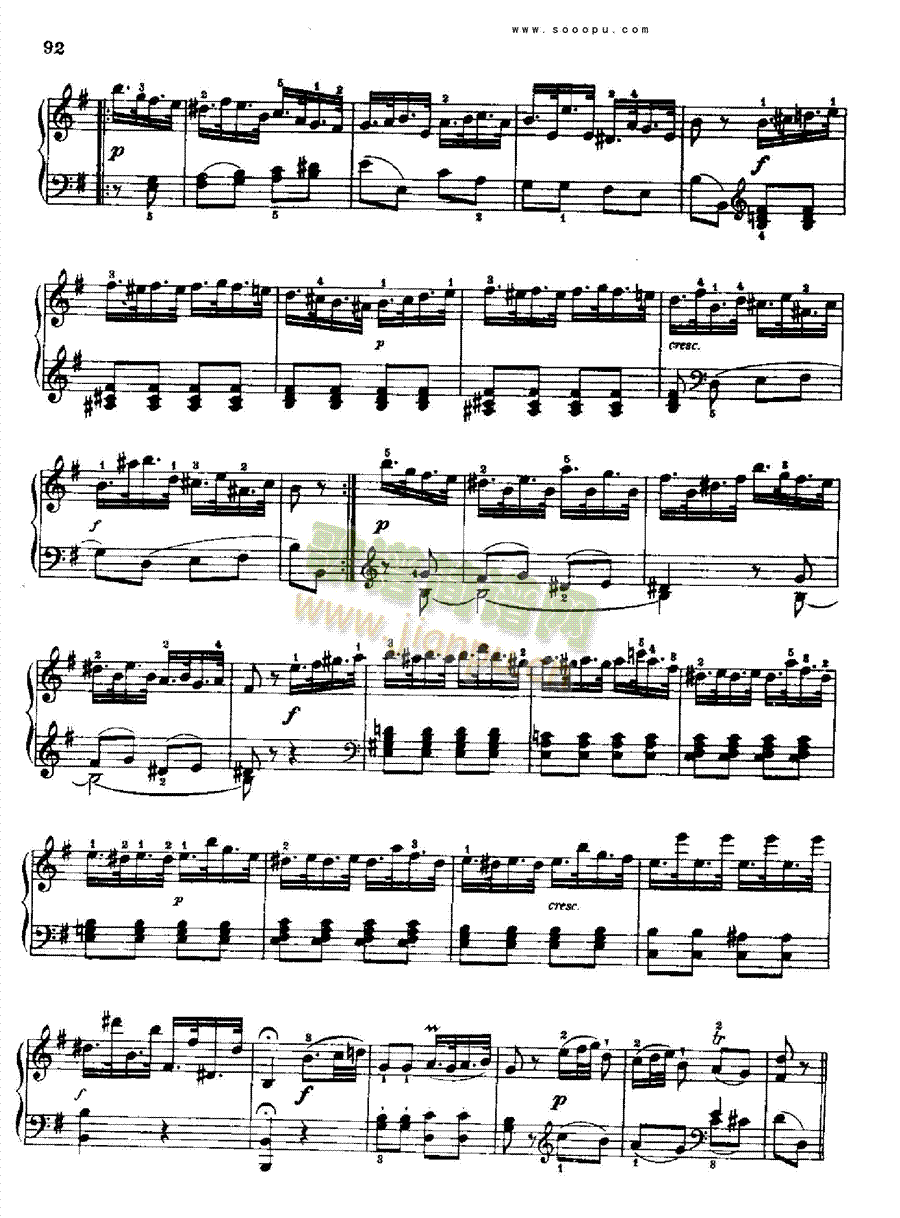 奏鸣曲十(献给奥恩布鲁格的姐妹们)1780年出版 键盘类 钢琴3