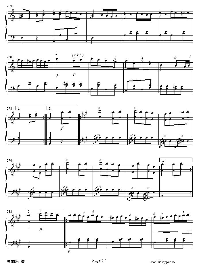 A大调钢琴奏鸣曲K331-寒风-莫扎特17