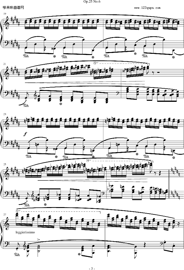 肖邦练习曲 Op.25 No.6-肖邦3