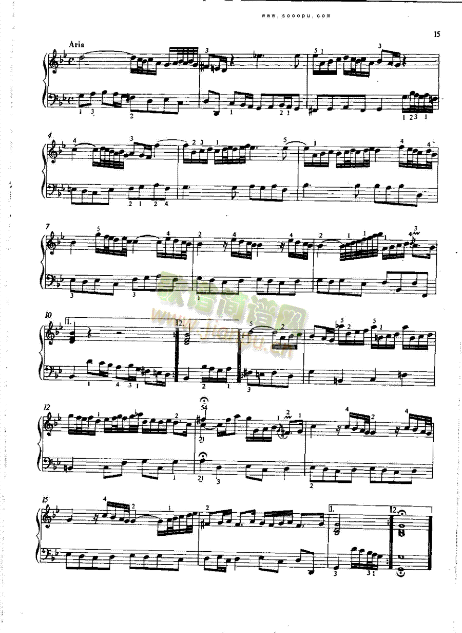 g小调序曲BWV822 键盘类 钢琴6