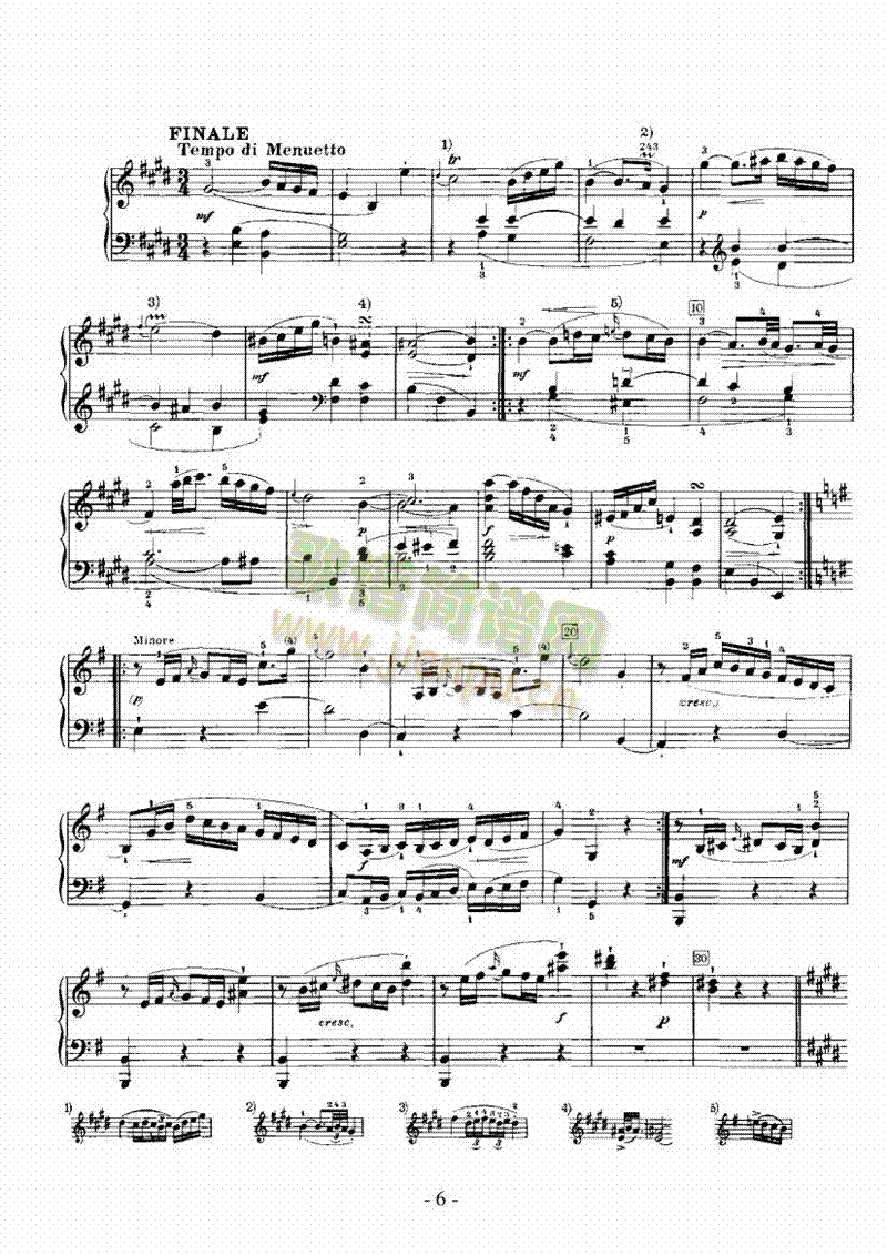 E大调奏鸣曲 键盘类 钢琴6