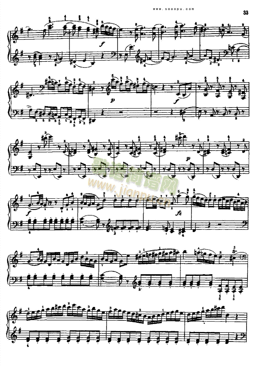 奏鸣曲四(献给埃斯特哈齐王妃)1784年出版 键盘类 钢琴6
