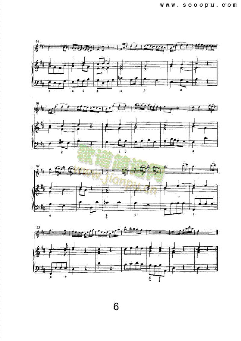 D大调第六奏鸣曲 管乐类 长笛6