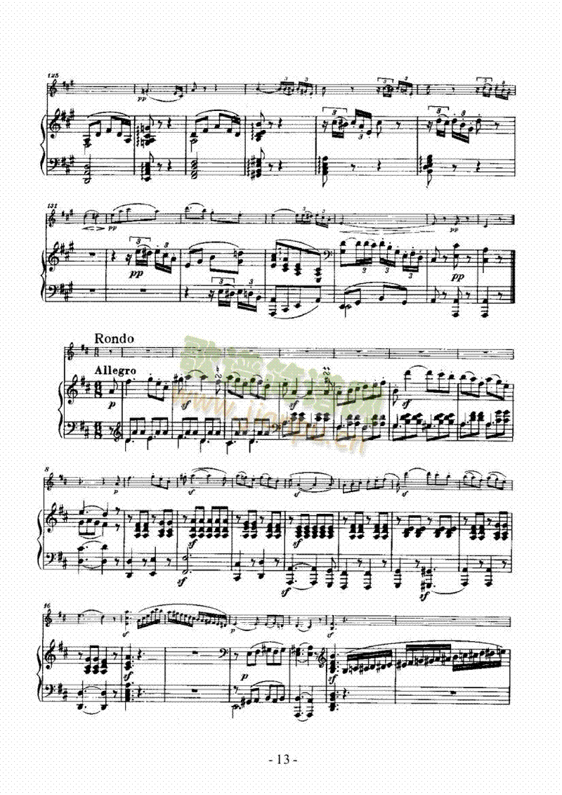 奏鸣曲D大调 歌曲类 钢琴伴奏谱13