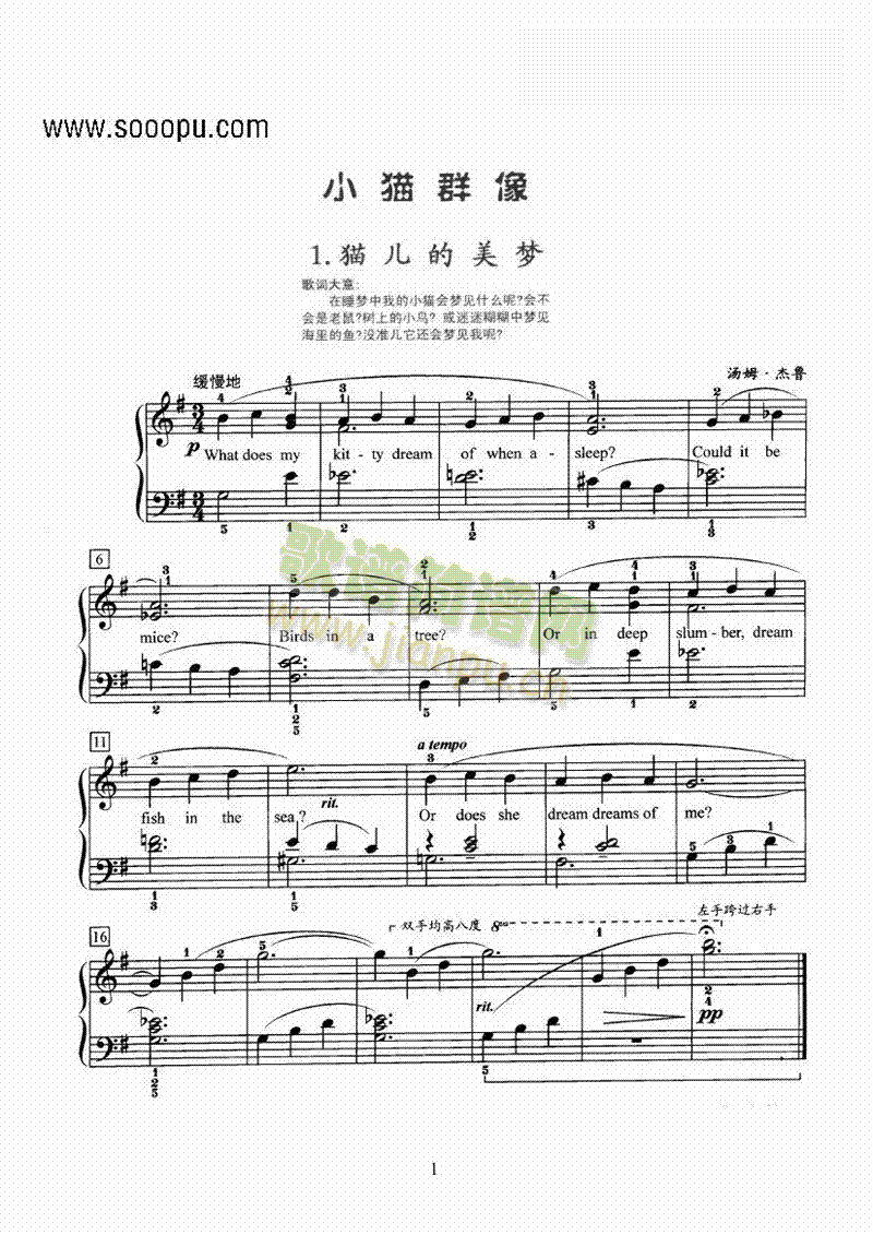 小猫群像 键盘类 钢琴1