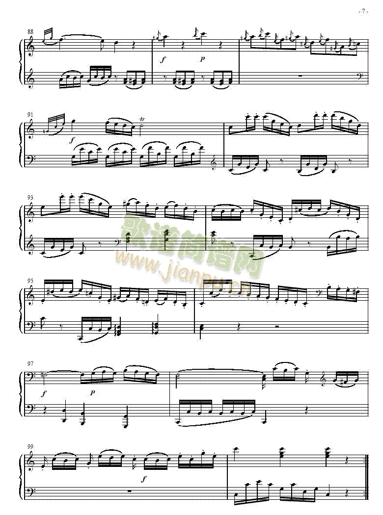 奏鸣曲 Sonatas K279   Mvt.17