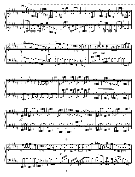B大调练习曲9