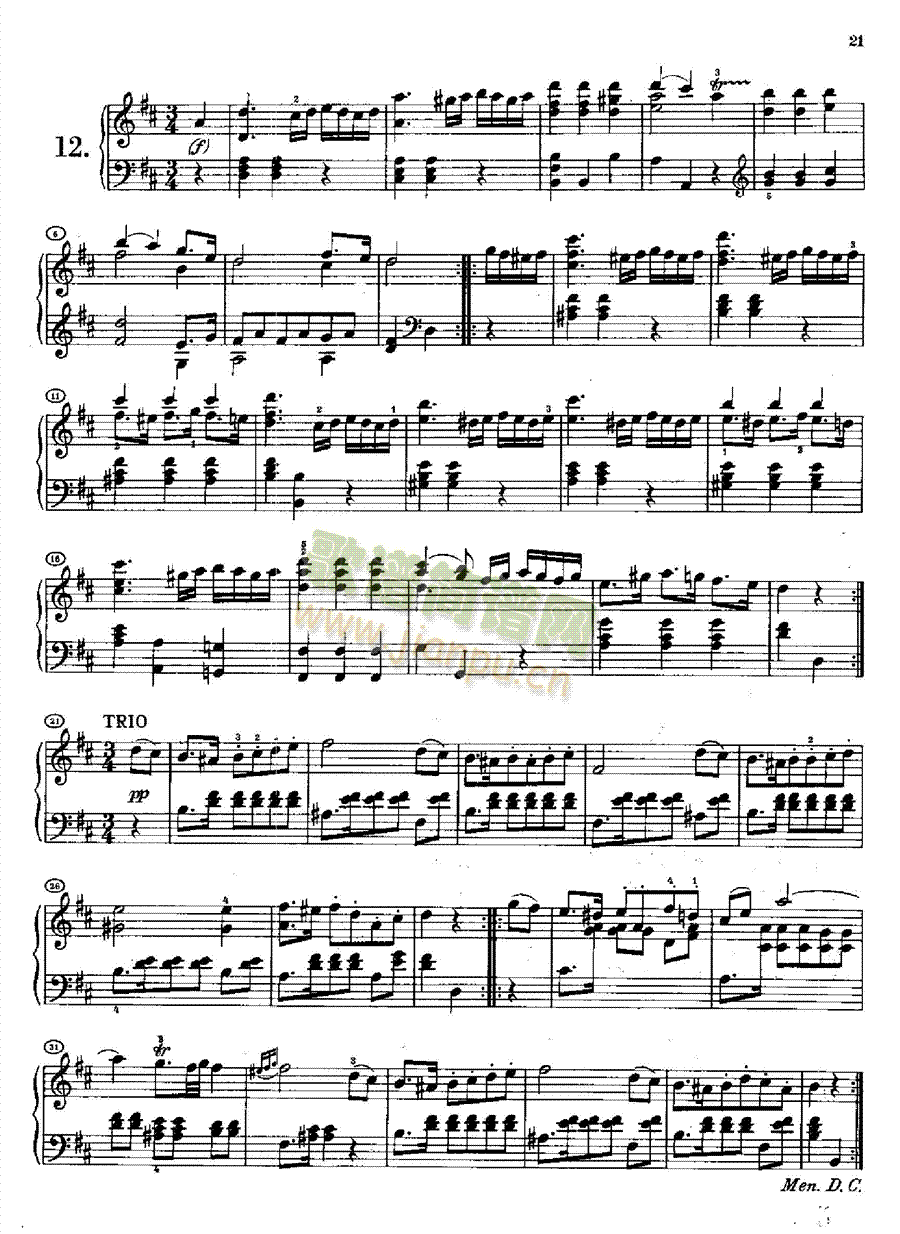20首小步舞曲(1813年创作) 键盘类 钢琴12