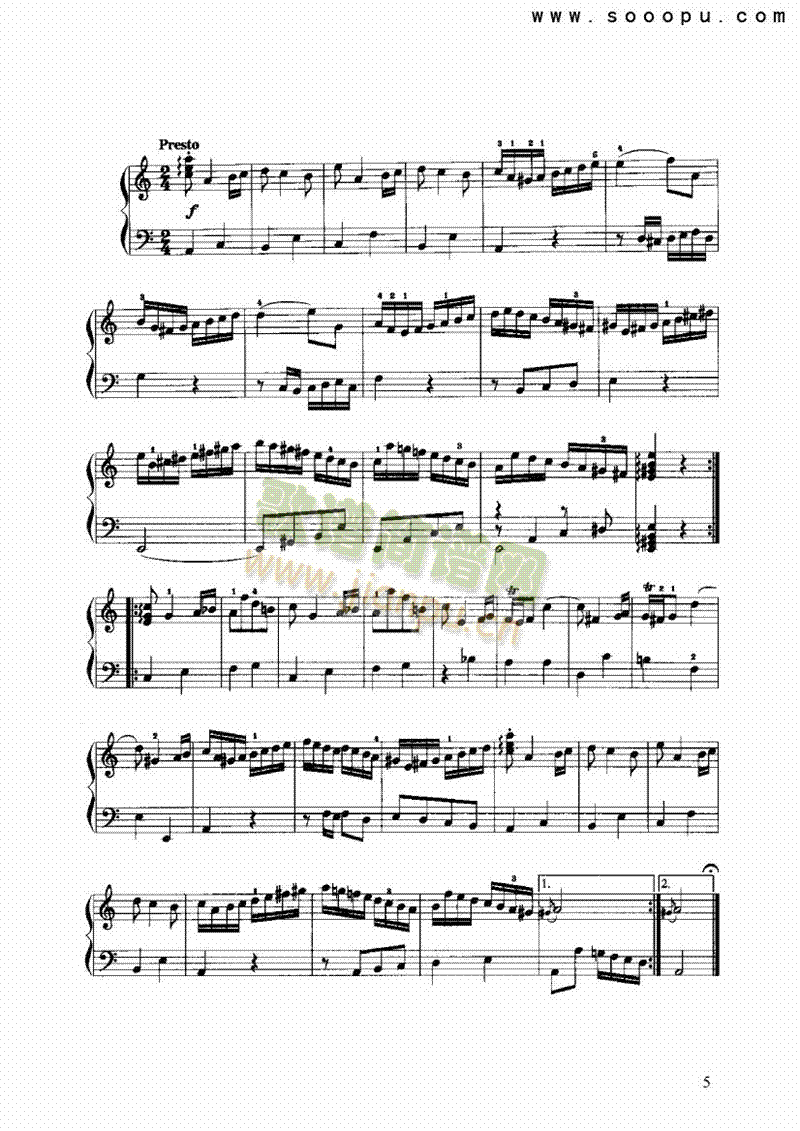 小奏鸣曲第3号 键盘类 手风琴5