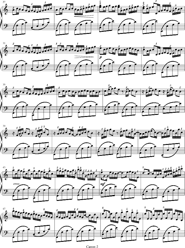 卡农-(演奏最简版)-钢琴谱(钢琴曲)-帕赫贝尔-Pachelbel2