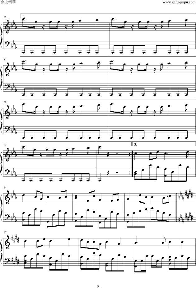 Rage Your Dream 头文字D结尾钢琴完整版动画片-钢琴谱(钢琴曲)-影视5