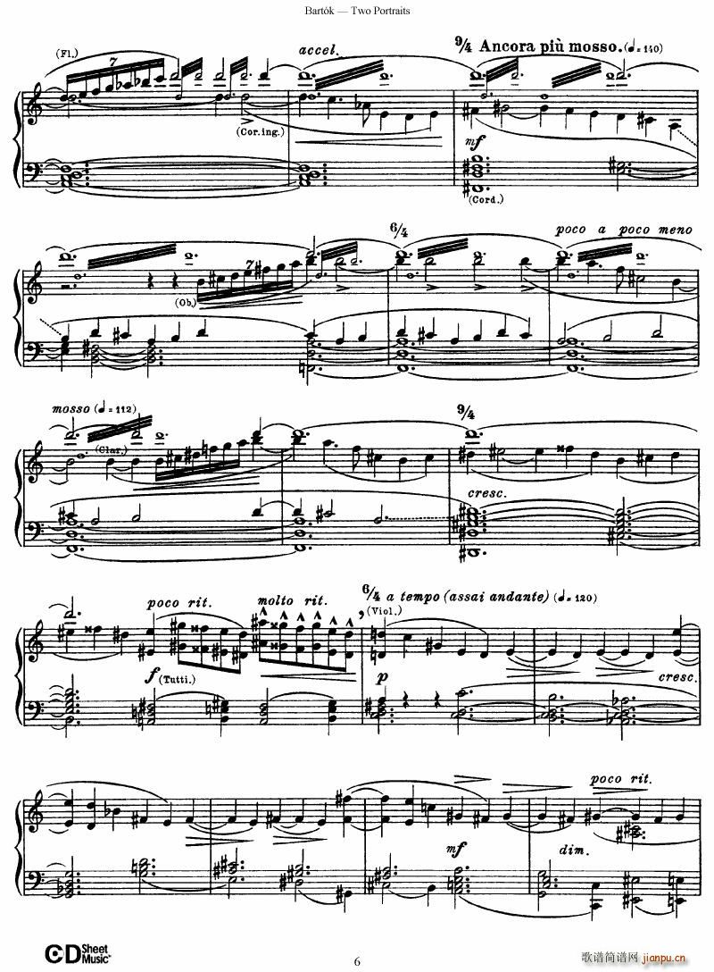 Bartok SZ 37 Two Portraits op 56