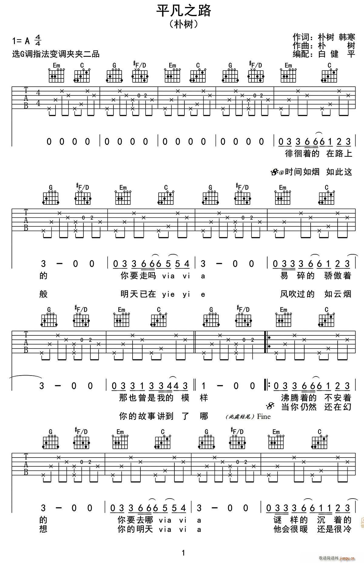 平凡之路（白健平编配版）_朴树1