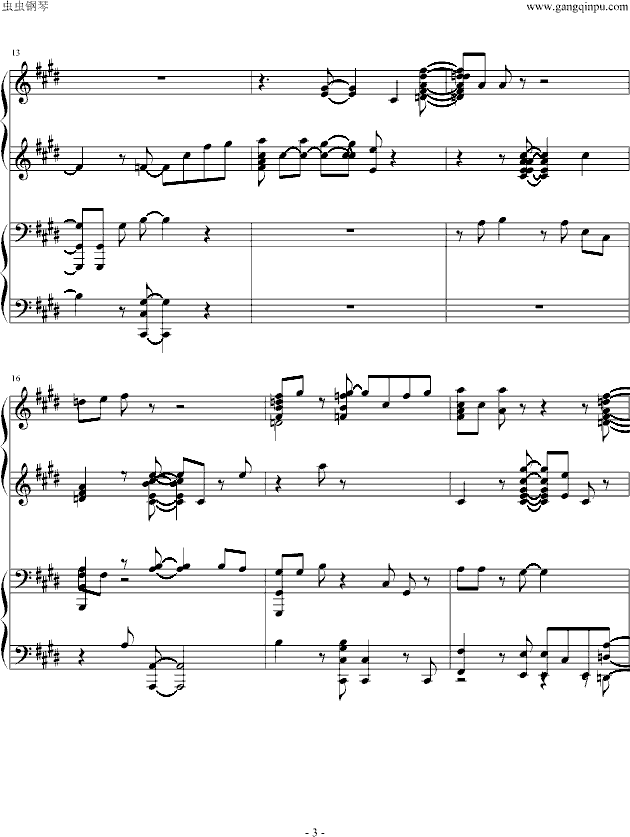 青鸟-火影主题曲(演奏版)-钢琴谱(钢琴曲)-火影忍者3