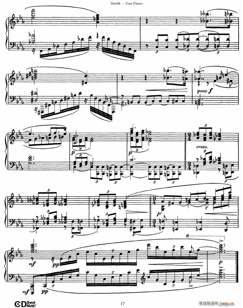 Bartok DD 71 Four Piano Pieces17