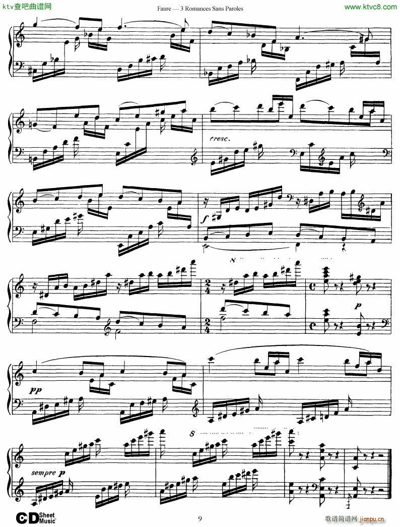 Faure 3 Romances Sans Paroles9