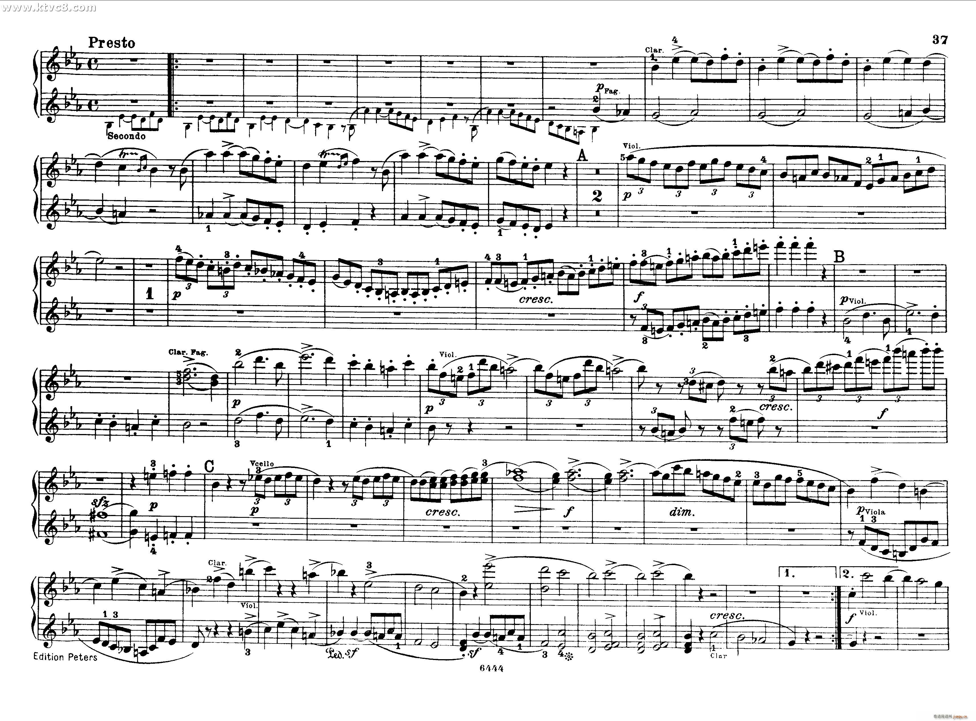 贝多芬大七重奏Op 20 钢琴四手联弹36