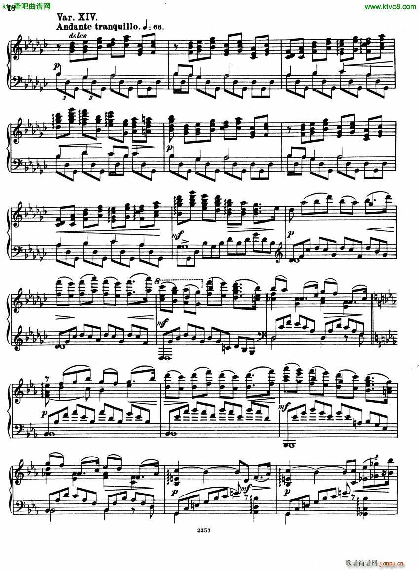 Glazunov Theme et Variations Op 7218
