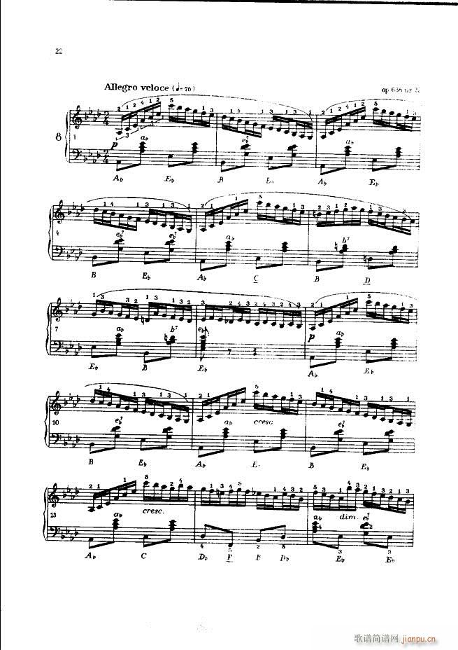 车尔尼手风琴练习曲集 Ⅲ22