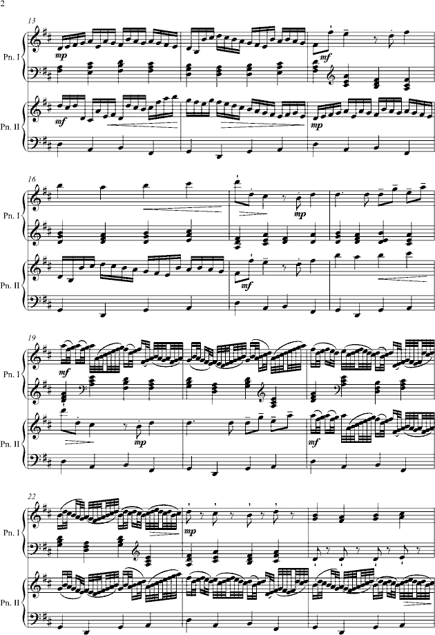 卡农 钢琴二重奏版-钢琴谱(钢琴曲)-帕赫贝尔-Pachelbel2