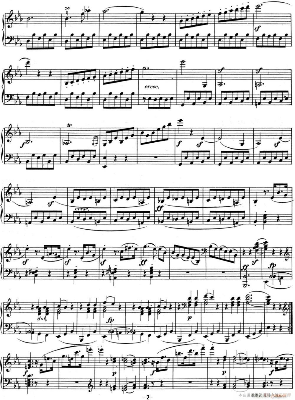 贝多芬钢琴奏鸣曲05 c小调 op 10 No 1 C minor32