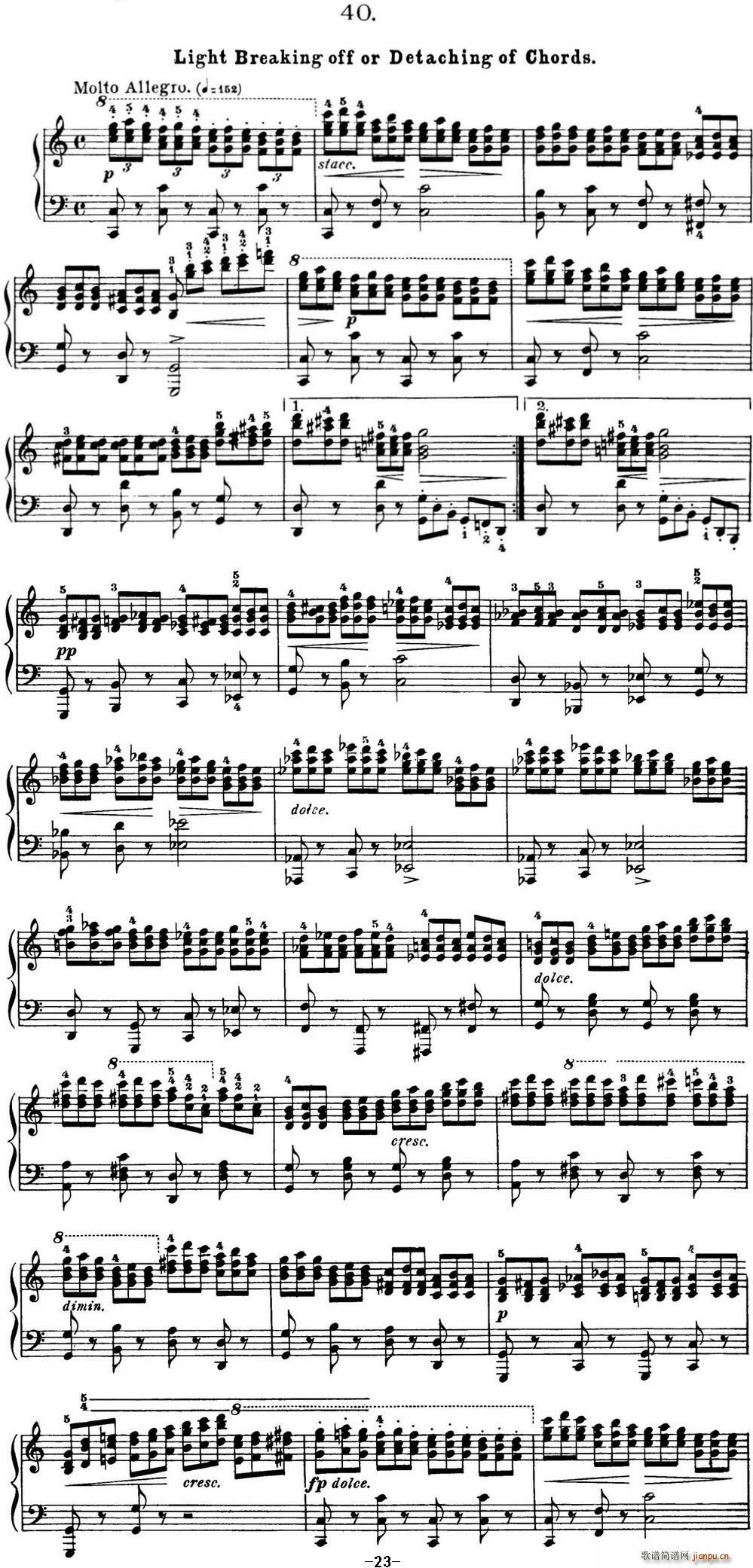 50首车尔尼Op 740钢琴手指灵巧技术练习曲(NO 40)1