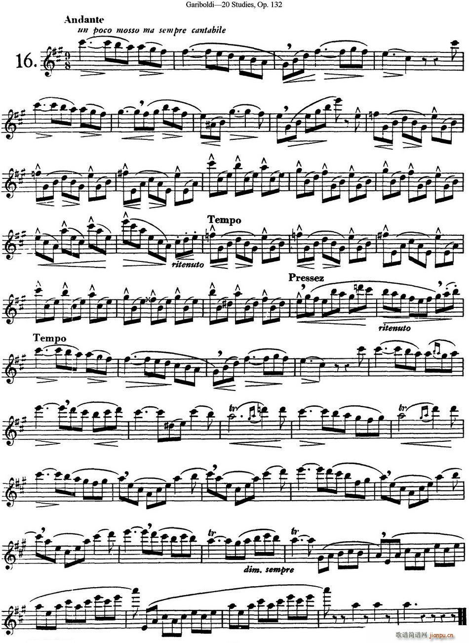 二十首练习曲作品132号之161