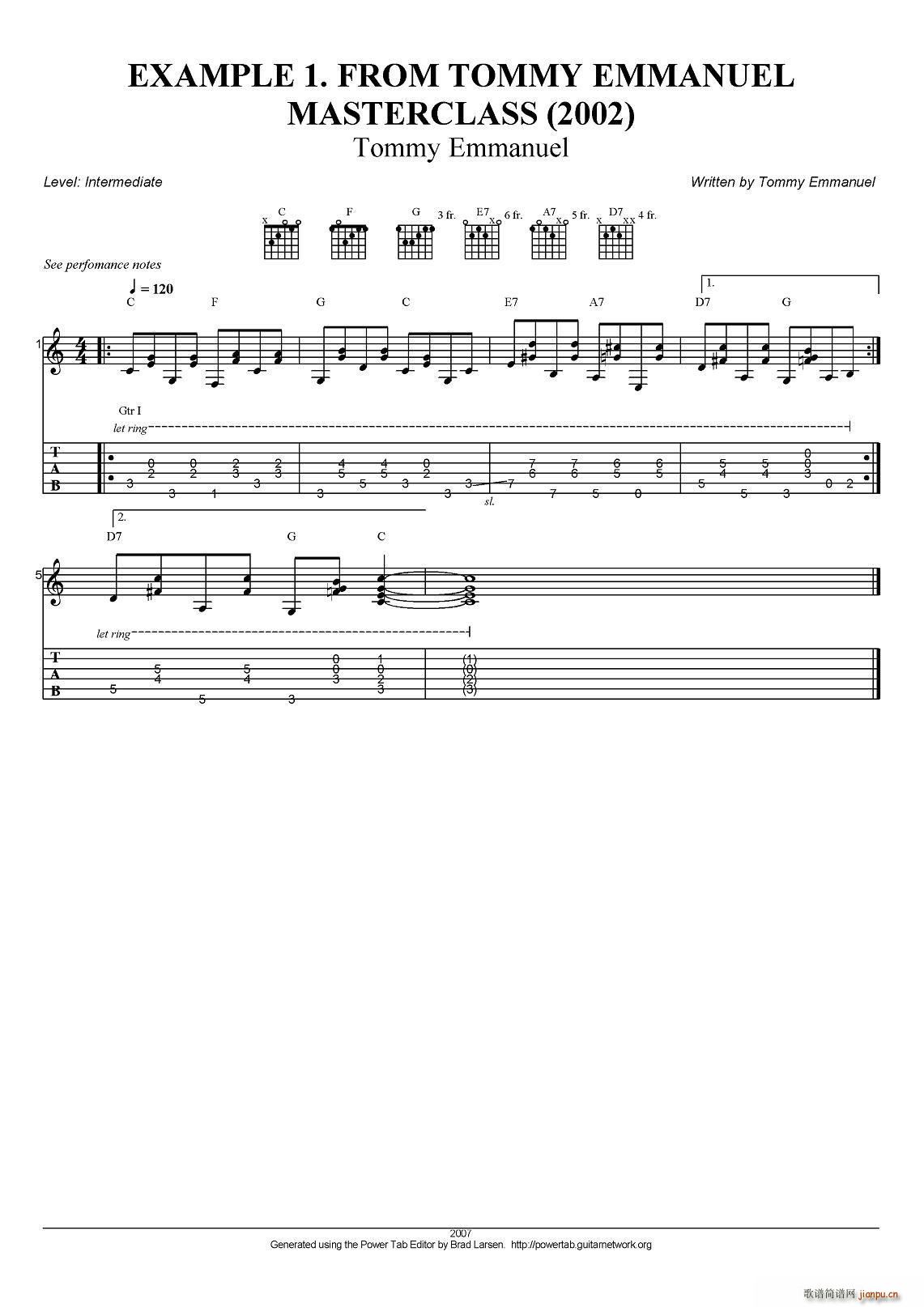 tommy emmanuel masterclass example-1（指弹吉他）1