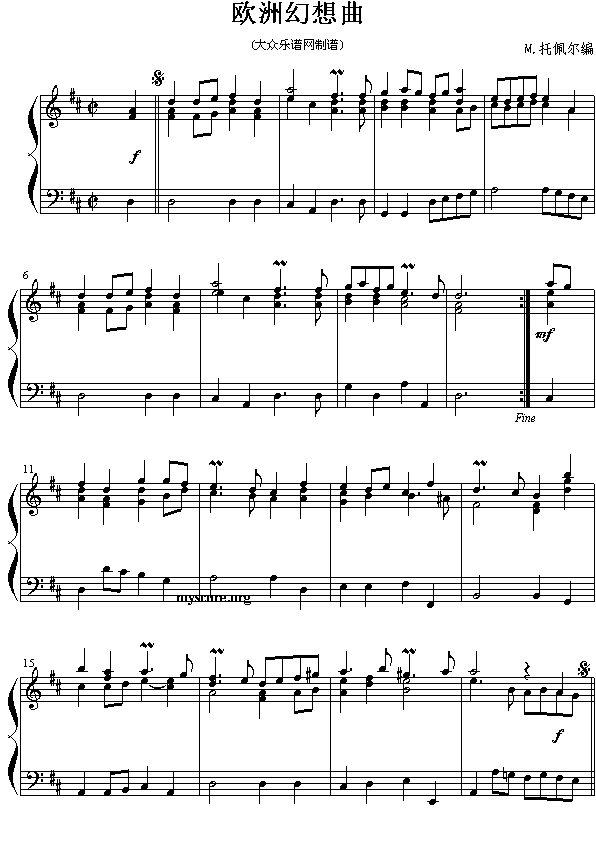 欧洲幻想曲（钢琴小曲）1