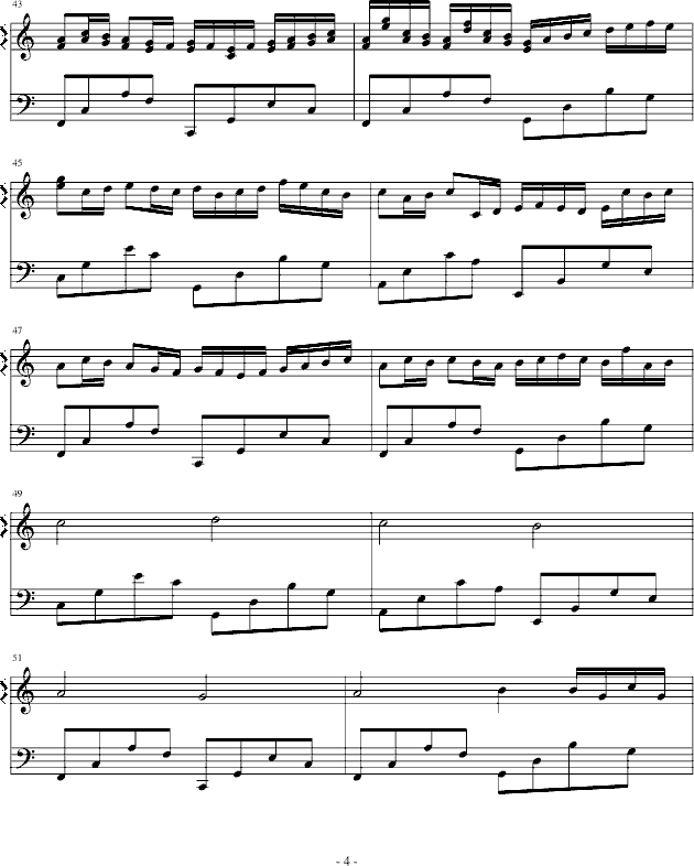 卡农-（简单和弦版）-钢琴谱(钢琴曲)-帕赫贝尔-Pachelbel4
