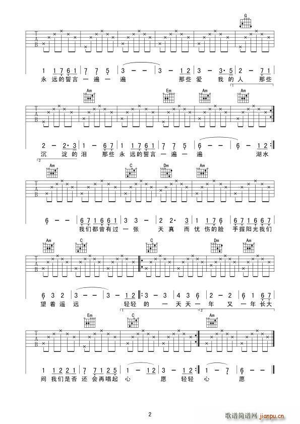 心愿(王泽词曲、觉心Guitar 制谱版)2